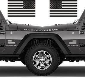 img 3 attached to 👻 Ghosted Subdued American Flag Car Decal, Silver with Black Print, 1.8" X 3", Pair, Hard Hat & Lunch Box Vinyl Sticker