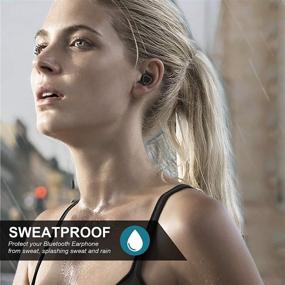 img 1 attached to 🎧 True Bluetooth 5.0 Wireless Earbuds: Waterproof Sports Headphones with Mic, Charging Case, Deep Bass Sound - Perfect for Sports, Workout, Gym