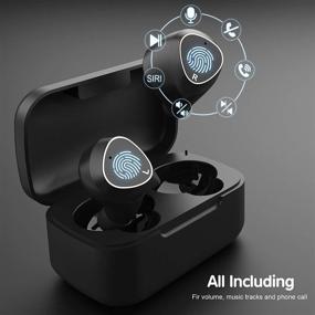 img 3 attached to 🎧 True Bluetooth 5.0 Wireless Earbuds: Waterproof Sports Headphones with Mic, Charging Case, Deep Bass Sound - Perfect for Sports, Workout, Gym