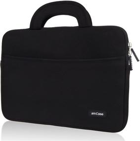 img 4 attached to amCase Chromebook Case - 13-13.3 inch Travel Sleeve with Handle in Black