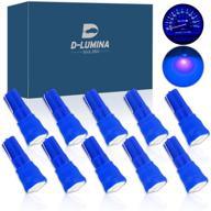 🔵 d-lumina 10 pack t5 led bulbs in blue for dashboard dash lights, with 1-smd 5050 chipsets, wedge 74 2721 37 17 73 pc74 leds for car interior gauge cluster instrument panel indicators lights logo