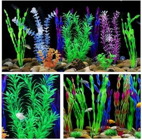 img 3 attached to 🌿 CousDUoBe 9 Pack 12inch Large Artificial Aquatic Plants - Simulate Realistic Aquarium Landscape