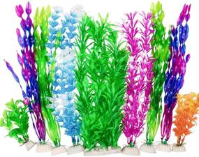 img 4 attached to 🌿 CousDUoBe 9 Pack 12inch Large Artificial Aquatic Plants - Simulate Realistic Aquarium Landscape