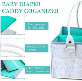 img 1 attached to Zezzxu Diaper Caddy Organizer: Portable Storage Bin for Diapers, Bottles, Wipes, Toys - Nursery Nappy Bag