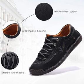 img 2 attached to 👞 Dacomfy Men's Lace-Up Shoes – Comfortable Stitching Loafers & Slip-Ons