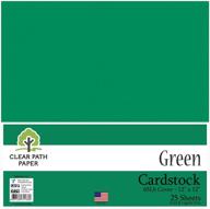 12x12 inch green cardstock - 65lb cover weight - 25 sheets - clear path paper logo