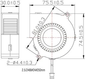 img 1 attached to 🌀 Мощный вентилятор-охладитель 75x30 мм с двойным шариковым безщеточным подшипником, 12 В постоянного тока - AV-F7530MB