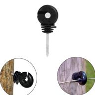 🔌 vinbee 20-pack black electric fence insulator: screw-in ring wood post insulator - fence post insulator logo