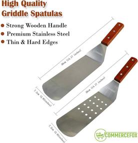 img 3 attached to 🔥 Enhance Your Grilling Experience with CommerceFox 9Pcs Griddle Tools Set: Spatulas, Squeeze Bottles, Carrying Bag - Durable Wooden Handle & Stainless Steel, Ideal for both Outdoor and Indoor Cooking