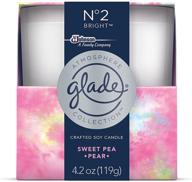 🕯️ свеча-освежитель воздуха glade atmosphere collection из сои, аромат no 2 - яркий, сладкий горошек с грушей, 4,2 унции. логотип