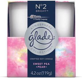 img 4 attached to 🕯️ Glade Atmosphere Collection Crafted Soy Candle Air Freshener, No 2 Bright, Sweet Pea Pear, 4.2 Oz