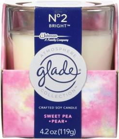 img 2 attached to 🕯️ Glade Atmosphere Collection Crafted Soy Candle Air Freshener, No 2 Bright, Sweet Pea Pear, 4.2 Oz