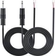 🔌 pack of 2 ancable 3.5mm 1/8" monaural mini mono plug to bare wire cables - 6-feet length - 12v dc trigger on/off logo