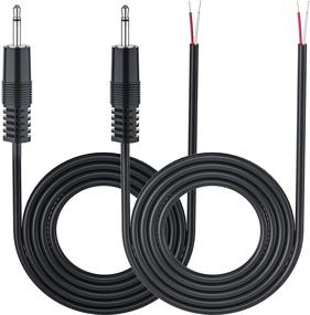 img 4 attached to 🔌 Pack of 2 Ancable 3.5mm 1/8" Monaural Mini Mono Plug to Bare Wire Cables - 6-Feet Length - 12V DC Trigger ON/Off