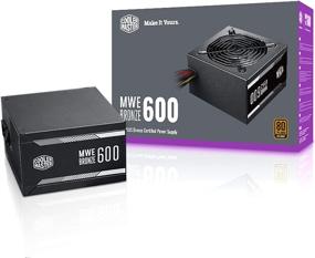 img 4 attached to Cooler Master MWE Bronze 600 - 80 Plus Bronze Rated PSU with 600W Power Output, Quiet 120mm Silencio FB Fan, and Sleeved Cables