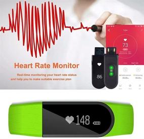 img 2 attached to 📟 Padgene Fitness Tracker ID101 with Heart Rate Monitor, Bluetooth 4.0 Bracelet for Android 4.0+ and iOS 7.0+ - Pedometer, Sleep Monitor, Message Reminder, Anti-Lost