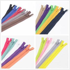 img 1 attached to 🧵 MebuZip 60PCS Nylon Coil Zippers Bulk - Mixed Set of 9 Inch, 14 Inch, and 18 Inch Sizes, Assorted 20 Colors - Ideal for Sewing Crafts