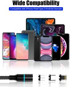 img 2 attached to CAFELE Magnetic Charging Cable 3-Pack, 9 Adapters, 6.6ft QC3.0 Fast Charging Nylon Braided Cord, Support Data Transfer, Universal Magnet Phone Charger Compatible with Micro-USB Type-C iOS Device, Black