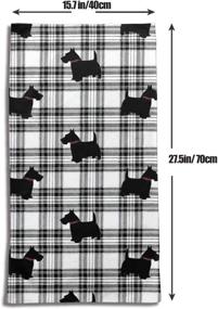 img 2 attached to 🐾 Scottish Terrier Plaid Scotty Dog Hand Towels - Microfiber Soft Face Towels, 15.7x27.5 Inches, Super Absorbent and Quick Drying for Bath, Hand, Face, Gym, and Spa