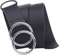 ifendei women's leather double buckle belt: stylish and versatile accessories for women logo