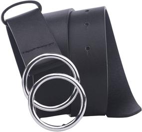 img 4 attached to IFENDEI Women's Leather Double Buckle Belt: Stylish and Versatile Accessories for Women