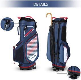 img 1 attached to 🏌️ 14 Way Divider Golf Stand Bag, Lightweight 6LB Portable Walking/Riding Bag with Dust Cover and Straps