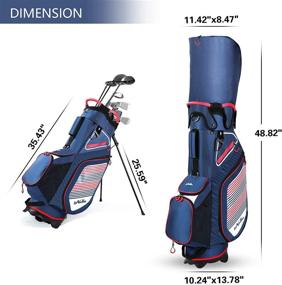 img 2 attached to 🏌️ 14 Way Divider Golf Stand Bag, Lightweight 6LB Portable Walking/Riding Bag with Dust Cover and Straps