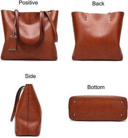 img 3 attached to 👜 Stylish Obosoyo Women Shoulder Tote: Wine Red Hobo Handbag with Top Handle and Messenger Purse Design
