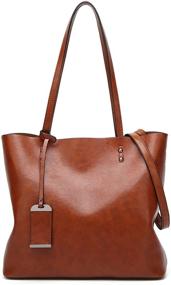 img 2 attached to 👜 Stylish Obosoyo Women Shoulder Tote: Wine Red Hobo Handbag with Top Handle and Messenger Purse Design