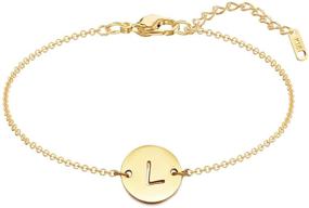 img 4 attached to 🌟 Stylish and Personalized: MOMOL 18K Gold Plated Stainless Steel Initial Charm Bracelet for Women and Girls