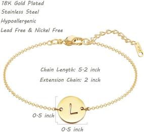 img 1 attached to 🌟 Stylish and Personalized: MOMOL 18K Gold Plated Stainless Steel Initial Charm Bracelet for Women and Girls