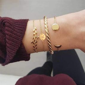 img 3 attached to 🌟 Stylish and Personalized: MOMOL 18K Gold Plated Stainless Steel Initial Charm Bracelet for Women and Girls