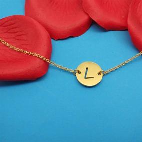 img 2 attached to 🌟 Stylish and Personalized: MOMOL 18K Gold Plated Stainless Steel Initial Charm Bracelet for Women and Girls