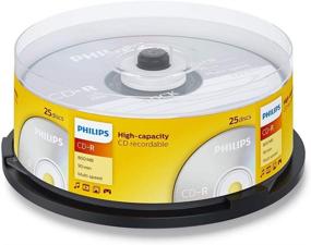 img 1 attached to High Capacity Multi-Speed Philips CD-R: 800MB Data Storage, 90 Minutes Recording | Pack of 25