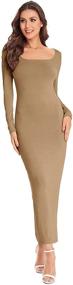 img 4 attached to Verdusa Women's Sleeve Square Bodycon Dress - Trendy Women's Fashion