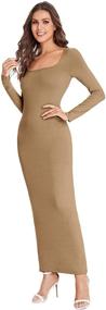 img 1 attached to Verdusa Women's Sleeve Square Bodycon Dress - Trendy Women's Fashion