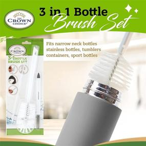 img 2 attached to 3-in-1 Bottle Cleaning Kit - Includes Small Brush and Straw Cleansing Brush - Ideal for Deep Cleaning Water Bottles, Mugs, Tumblers, Sports Bottles, and Flasks