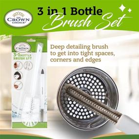 img 1 attached to 3-in-1 Bottle Cleaning Kit - Includes Small Brush and Straw Cleansing Brush - Ideal for Deep Cleaning Water Bottles, Mugs, Tumblers, Sports Bottles, and Flasks