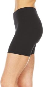 img 1 attached to Essential Elements 3 Pack: Women's Cotton Biker Shorts - Stretchy Bike Slip Yoga Exercise Undergarment Boxer Boy Shorts