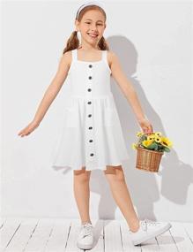 img 3 attached to 👗 Stylish Jorssar Summer Sundress: Sleeveless Button Girls' Clothing and Dresses