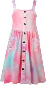 img 4 attached to 👗 Stylish Jorssar Summer Sundress: Sleeveless Button Girls' Clothing and Dresses