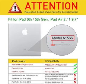 img 3 attached to Чехол Fintie Folio для iPad Air 2 - премиум чехол из веганской кожи с умным стендом, защитным кожухом с функцией автоматического сна/будильника для iPad Air 2, цветок.