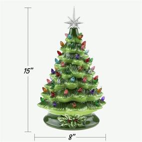 img 3 attached to Clever Creations 15 Inch Pre Lit Tabletop Ceramic Christmas Tree: Hand Painted Holiday Decoration with Multicolored Lights, Green - Reviews & Deals