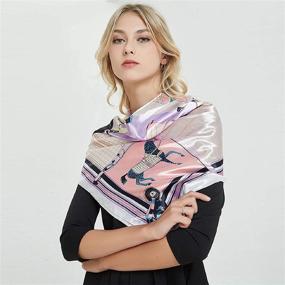 img 3 attached to 🧣 Утонченный стиль: HEEKPEK квадратный атласный шарф для женщин - шарф на голову из шелка размером 35 дюймов, большие модные шарфы для волос