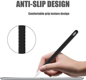 img 2 attached to YINVA Black Sleeve Cover for Apple Pencil 2nd Generation, ✏️ Grip Skin Case Accessories for iPad Pencil 2 Gen with Nib Cap