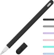 yinva black sleeve cover for apple pencil 2nd generation, ✏️ grip skin case accessories for ipad pencil 2 gen with nib cap logo