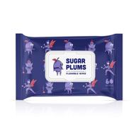 sugar plums flushable wet wipes: 60 ct pack - 100% biodegradable plant fibers 🧻 - in-home bathroom use - sewer & septic safe - aloe vera & vitamin e infused logo