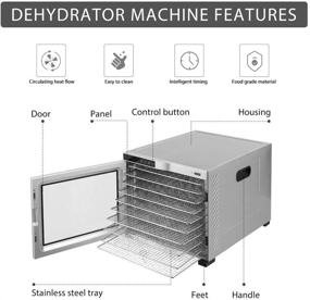 img 3 attached to 🍽️ VIVOHOME Stainless Steel Electric 1000W Commercial Food Dehydrator - 10 Trays, Digital Timer & Temperature Control - Fruit, Vegetable, Meat, Beef Jerky Maker - ETL Listed