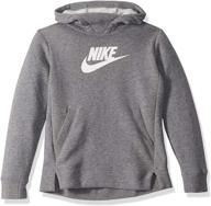 худи nike pullover carbon heather для девочек для активного образа. логотип