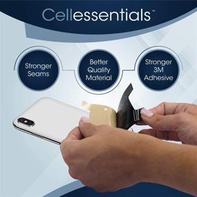 img 3 attached to 📱 USA Merchant - Cellessentials Redesigned Silicone Stick-On Card Holder for iPhone, Android & Smartphones - Convenient Wallet Pocket for Credit, ID, and Business Cards (Black, White, Grey)